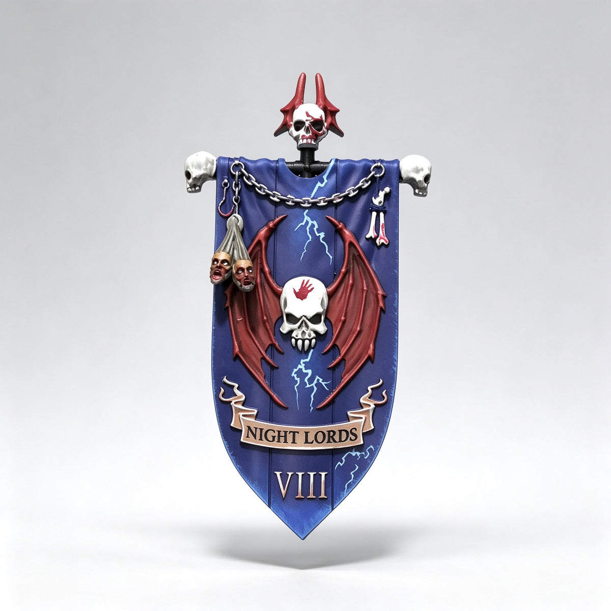Custom Night Lords Legion Banner & Trophy Rack Upgrade Set - 1/18 Action Figure Accessories