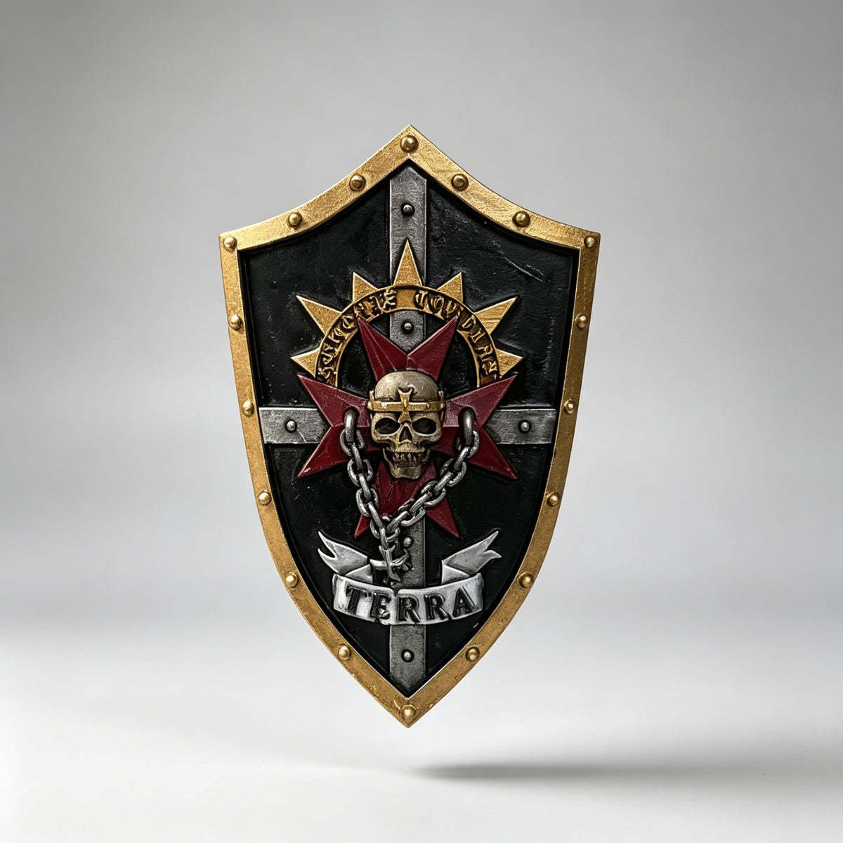 Custom Black Templars Shield - Power Sword & Maltese Cross