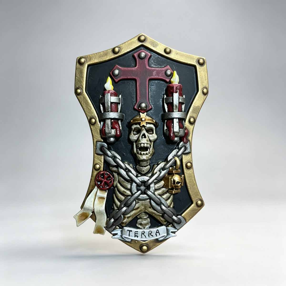 Custom Black Templars Relic Shield - Skeleton Shrine & Candles