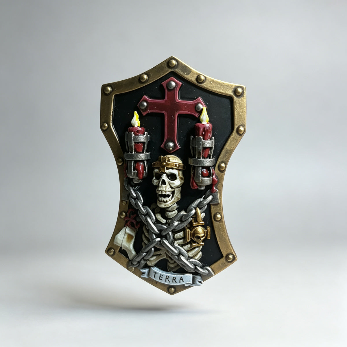 Custom Black Templars Relic Shield - Skeleton Shrine & Candles