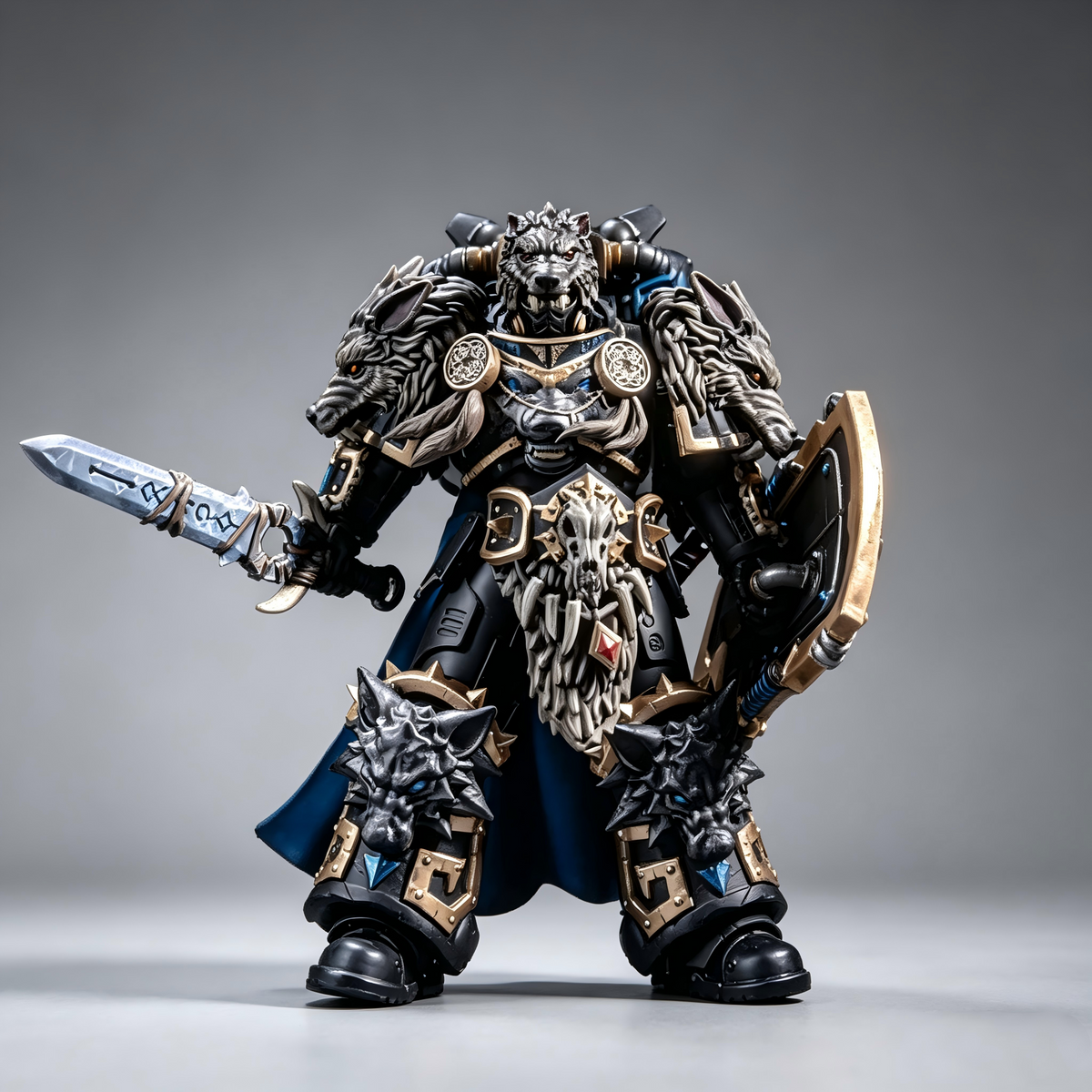 Masterwork Custom Repaint 1/18 Space Wolves Logan Grimnar - Hyper-Real