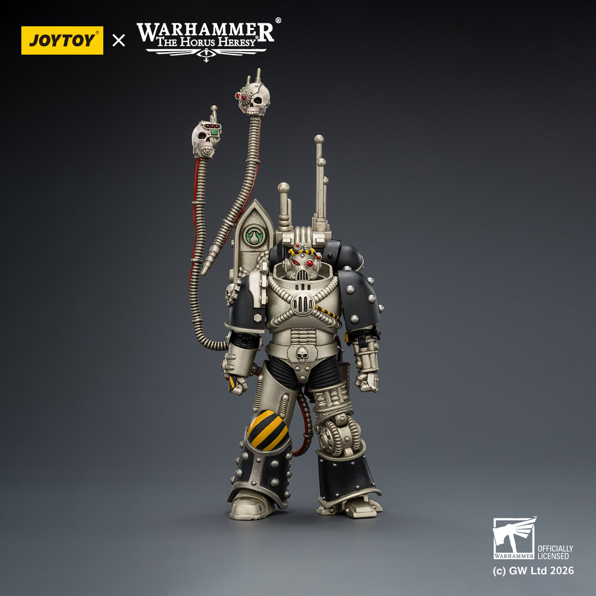 oyToy Warhammer 40k Iron Warriors Legion Praevian action figure with Bolt Pistol, IV Legion Horus Heresy style.