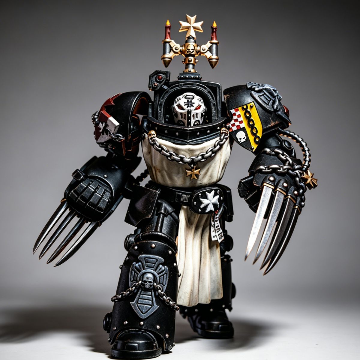 JoyToy **Warhammer 40k** Black Templars Terminator with Lightning Claws Custom Modified Edition 1/18 figure.